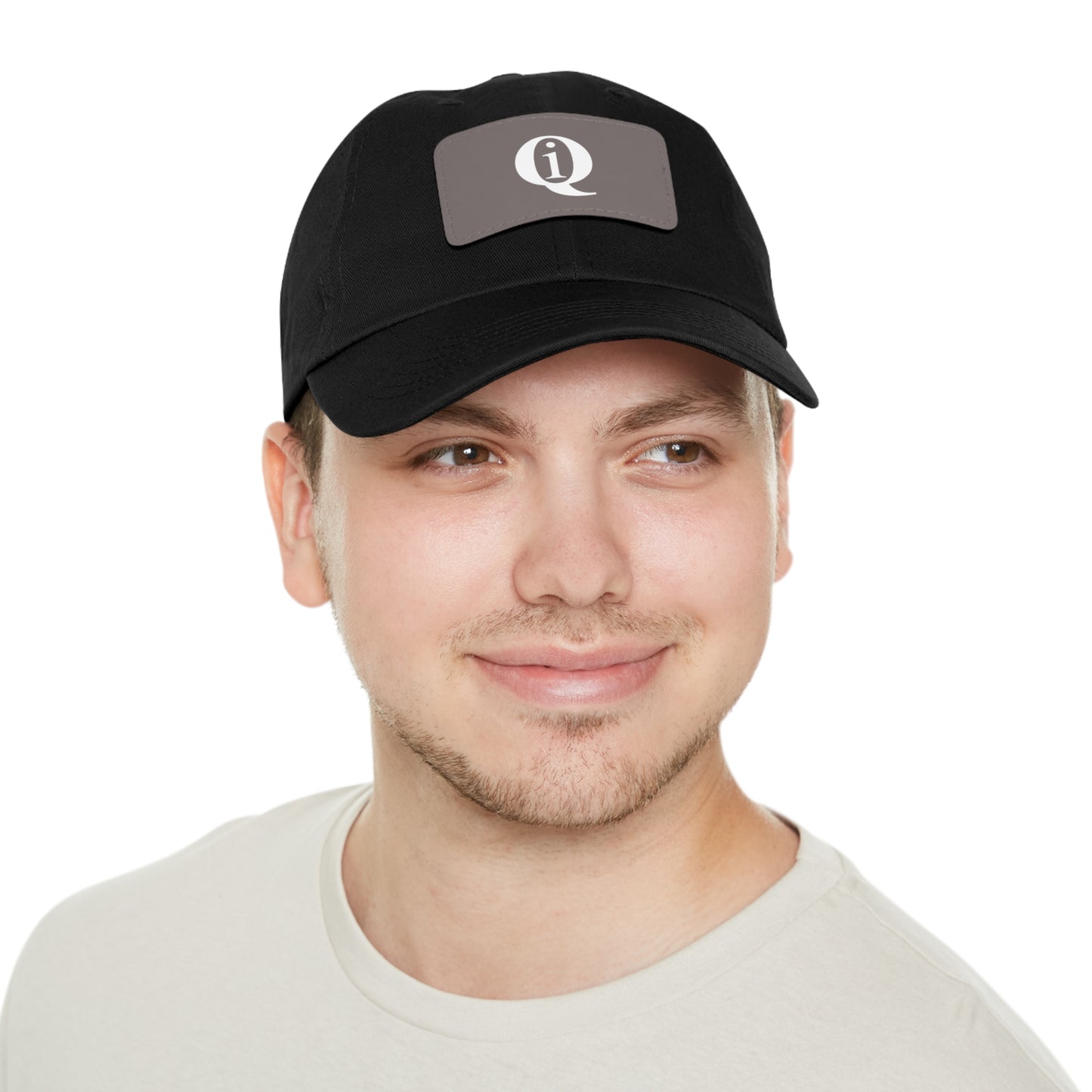 IQ Fashion | Dad Hat with Leather Patch (Rectangle)