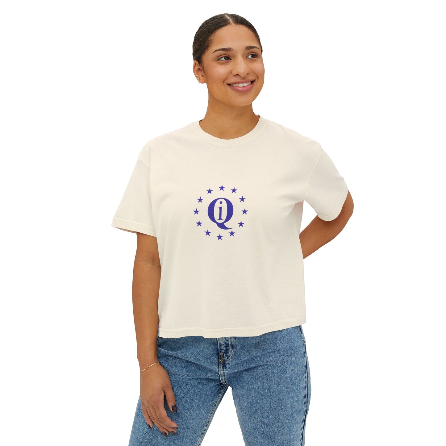 Women's Boxy Tee - Inspirational Graphic Tee with Laurel Design