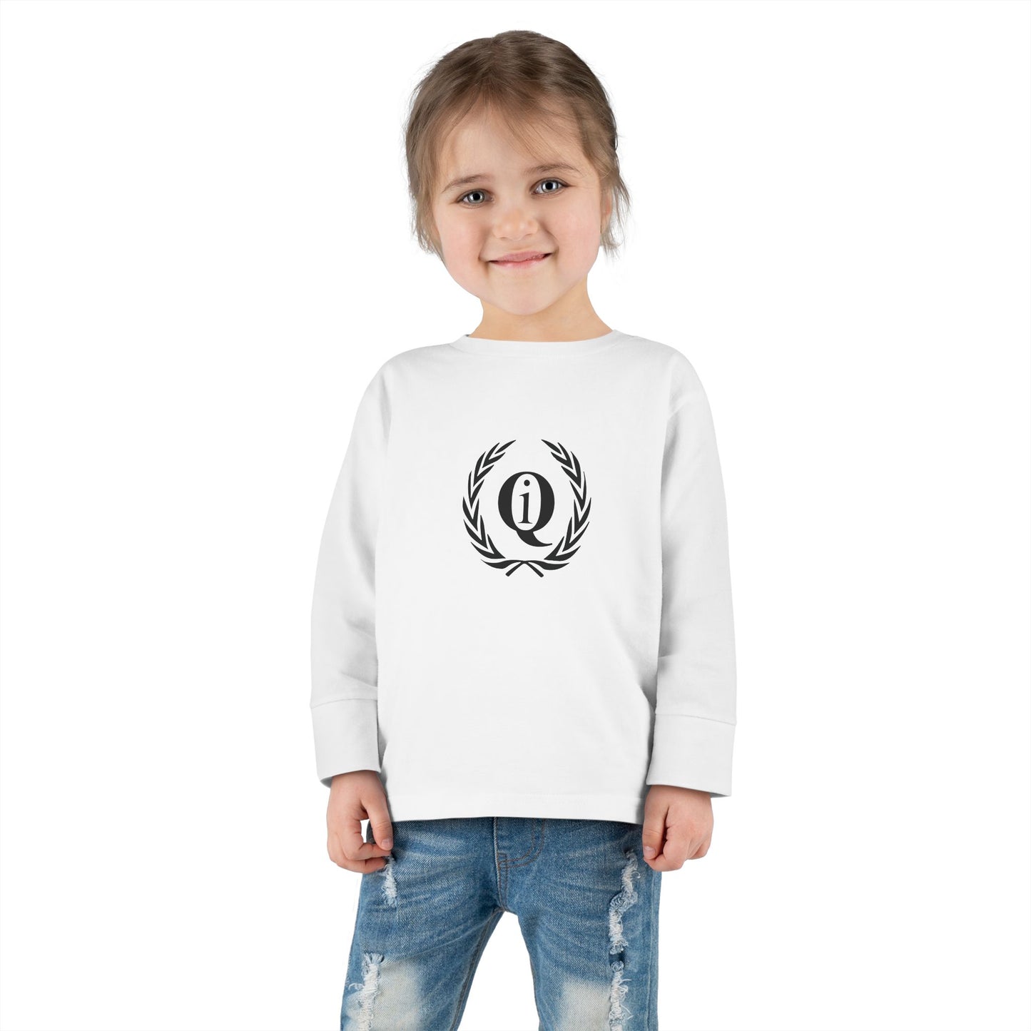 Toddler Long Sleeve Tee with Elegant Laurel Design