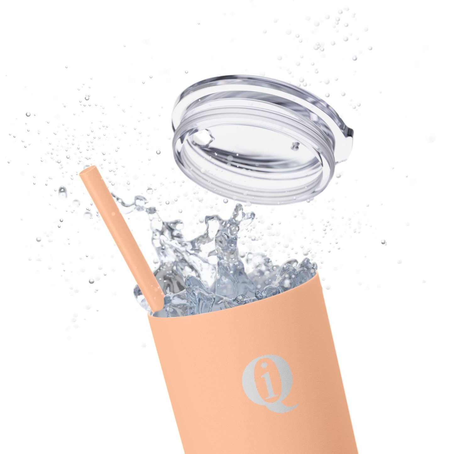 IQ Fashion | Skinny Tumbler with Straw, 20oz