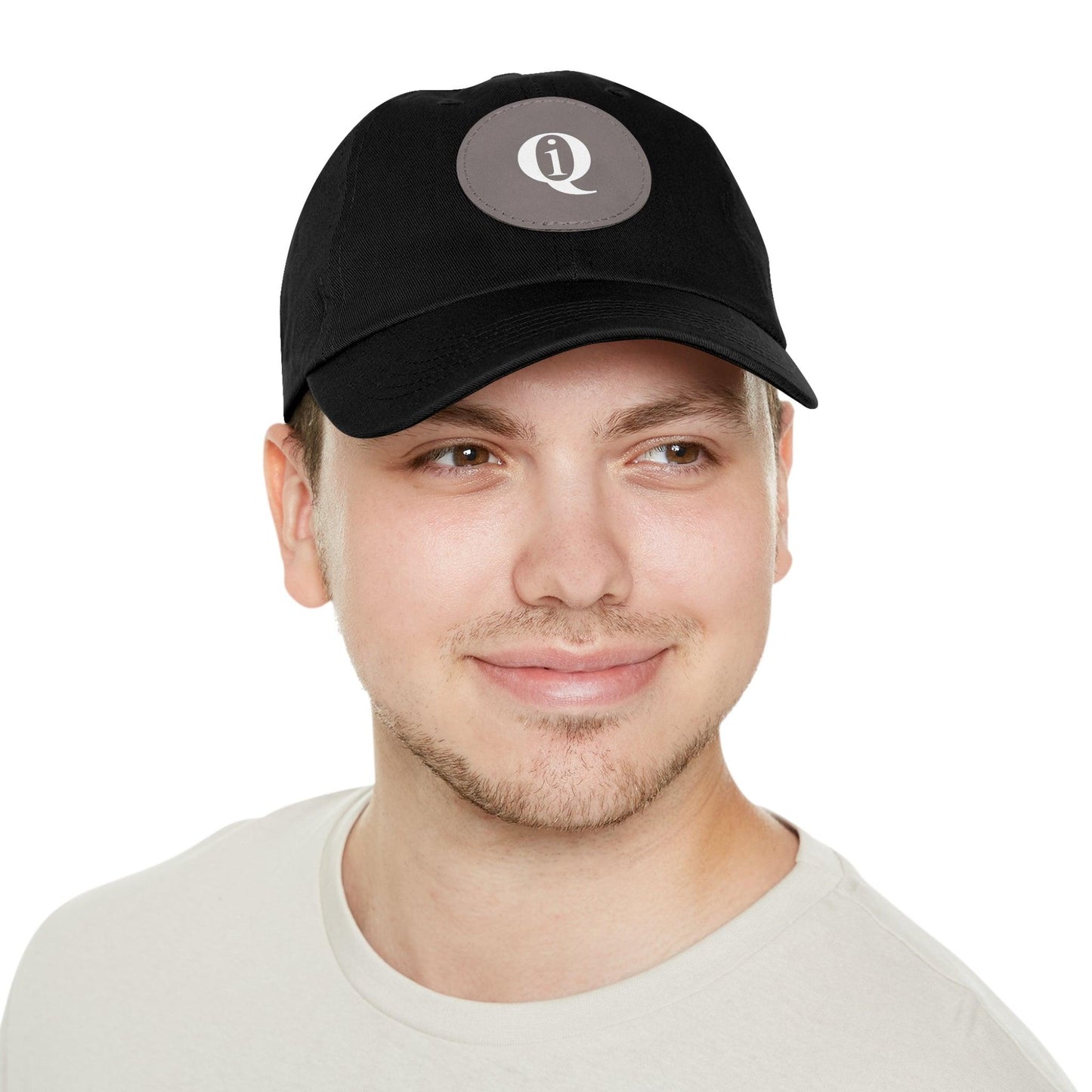 IQ Fashion | Dad Hat with Leather Patch (Round)