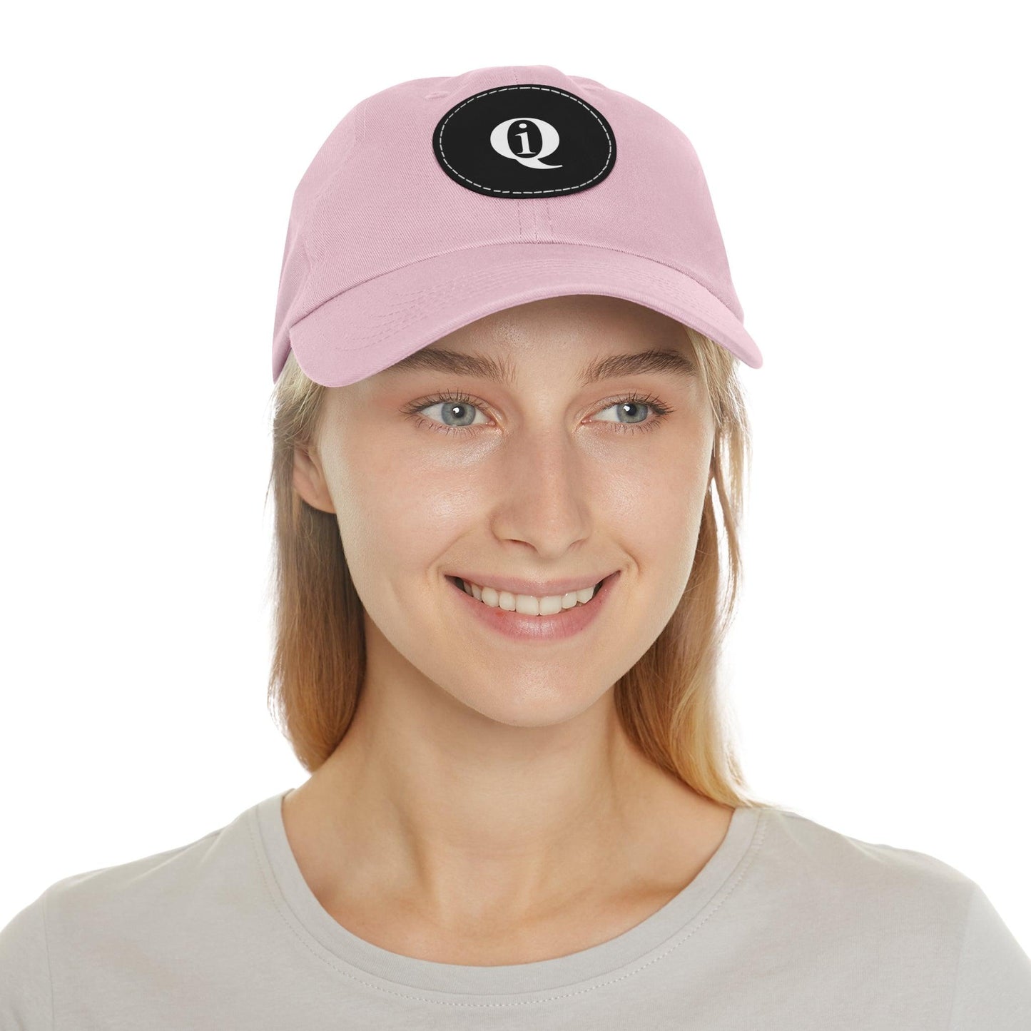 IQ Fashion | Dad Hat with Leather Patch (Round)