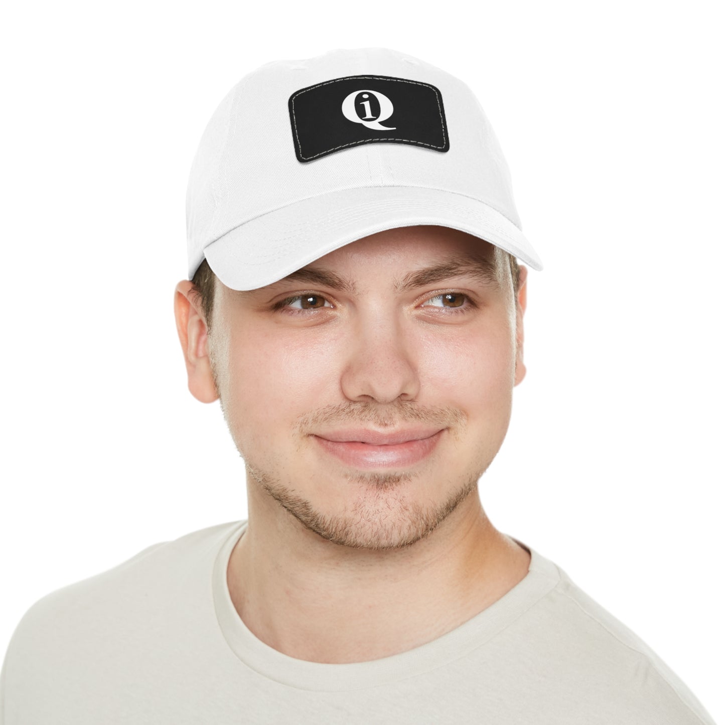 IQ Fashion | Dad Hat with Leather Patch (Rectangle)