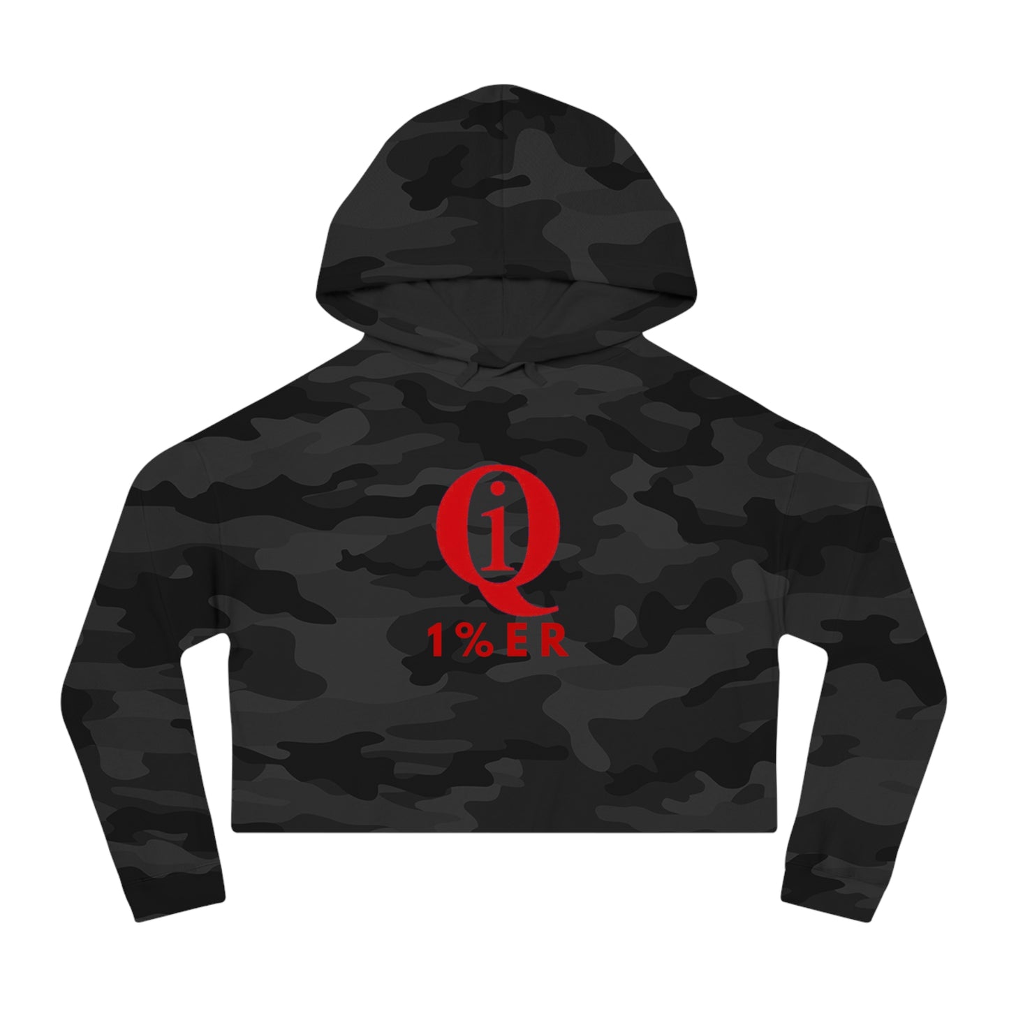 Women’s Cropped Hoodie with 'Q 1% ER' Design - Trendy & Stylish Casual Wear