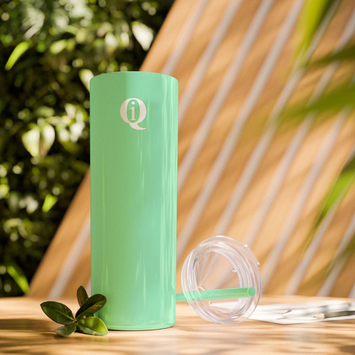 IQ Fashion | Skinny Tumbler with Straw, 20oz