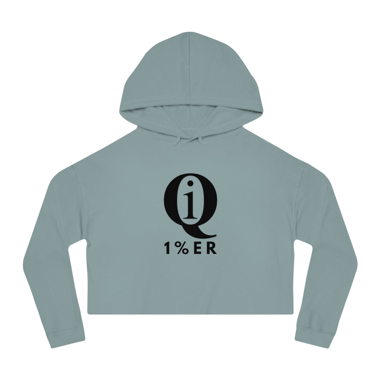 Women’s Cropped Hoodie with 'Q 1% ER' Design - Trendy & Stylish Casual Wear