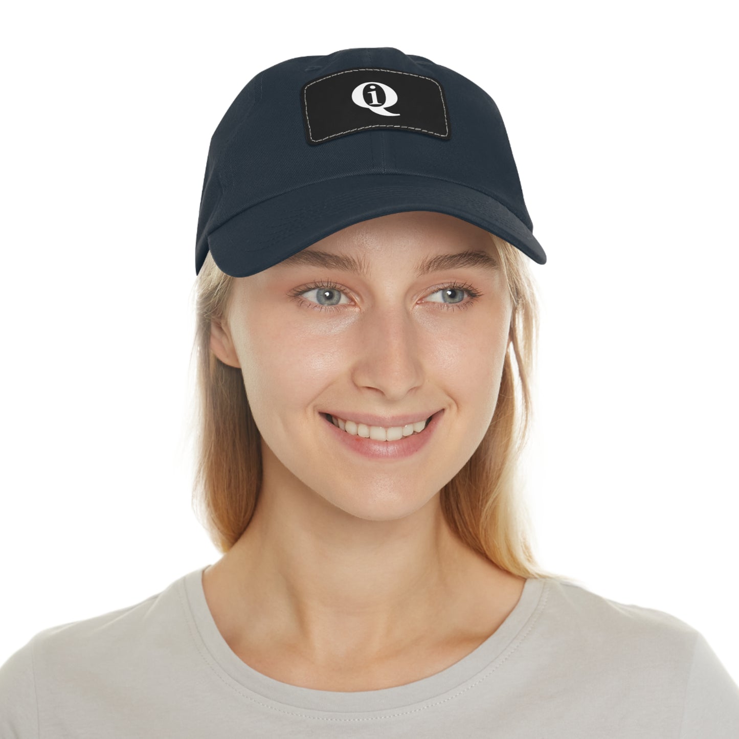 IQ Fashion | Dad Hat with Leather Patch (Rectangle)