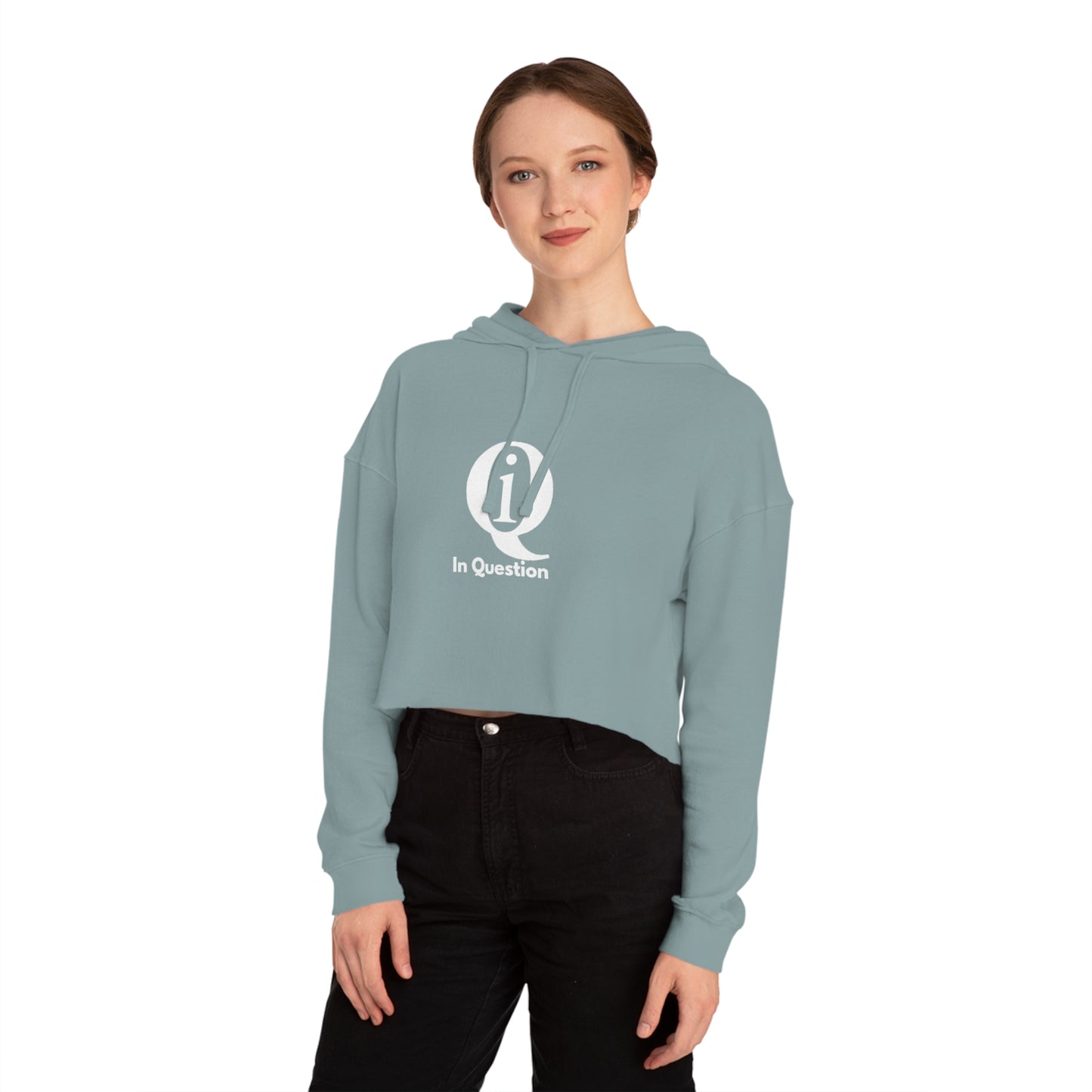 Women’s Cropped Hoodie with 'Q 1% ER' Design - Trendy & Stylish Casual Wear