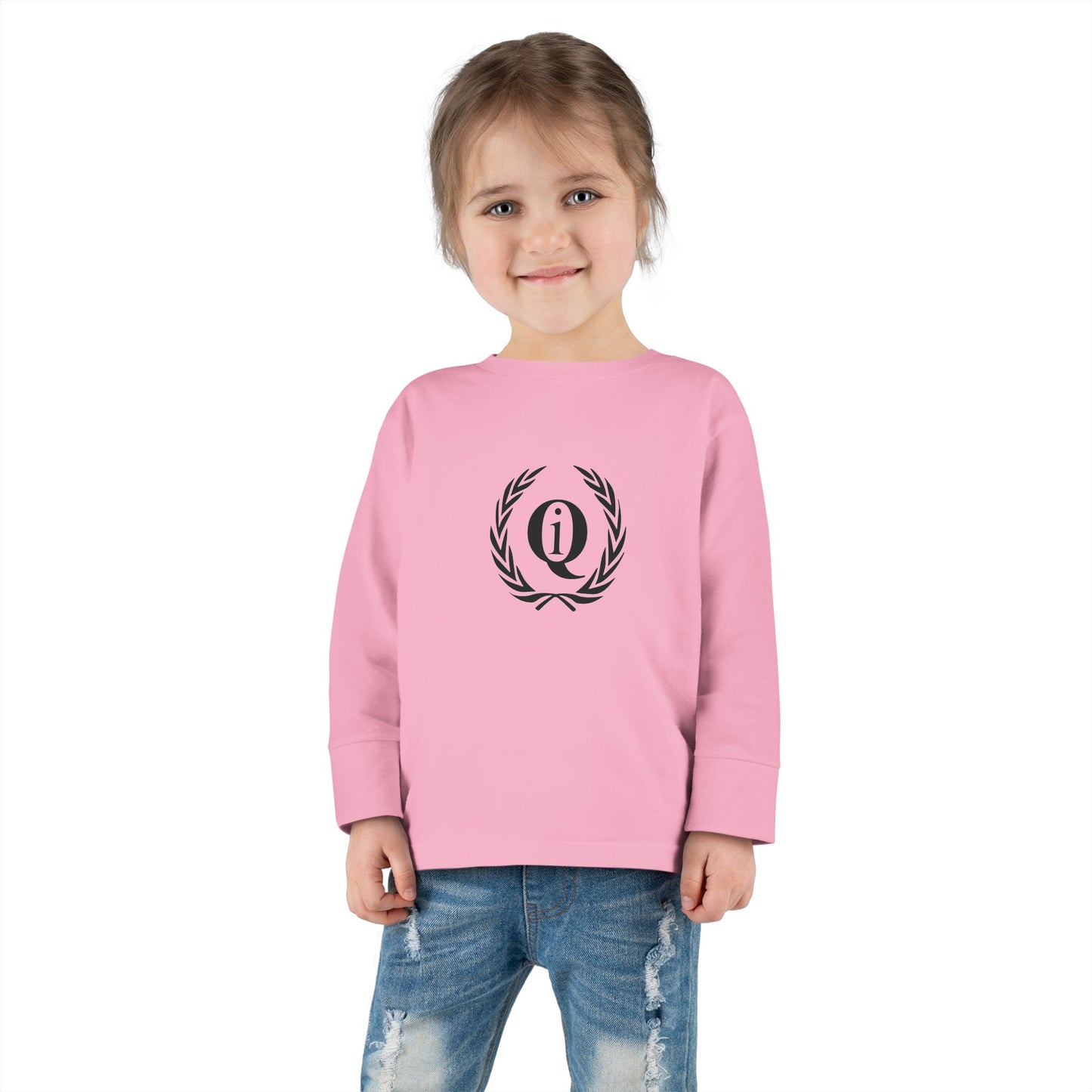 Toddler Long Sleeve Tee with Elegant Laurel Design