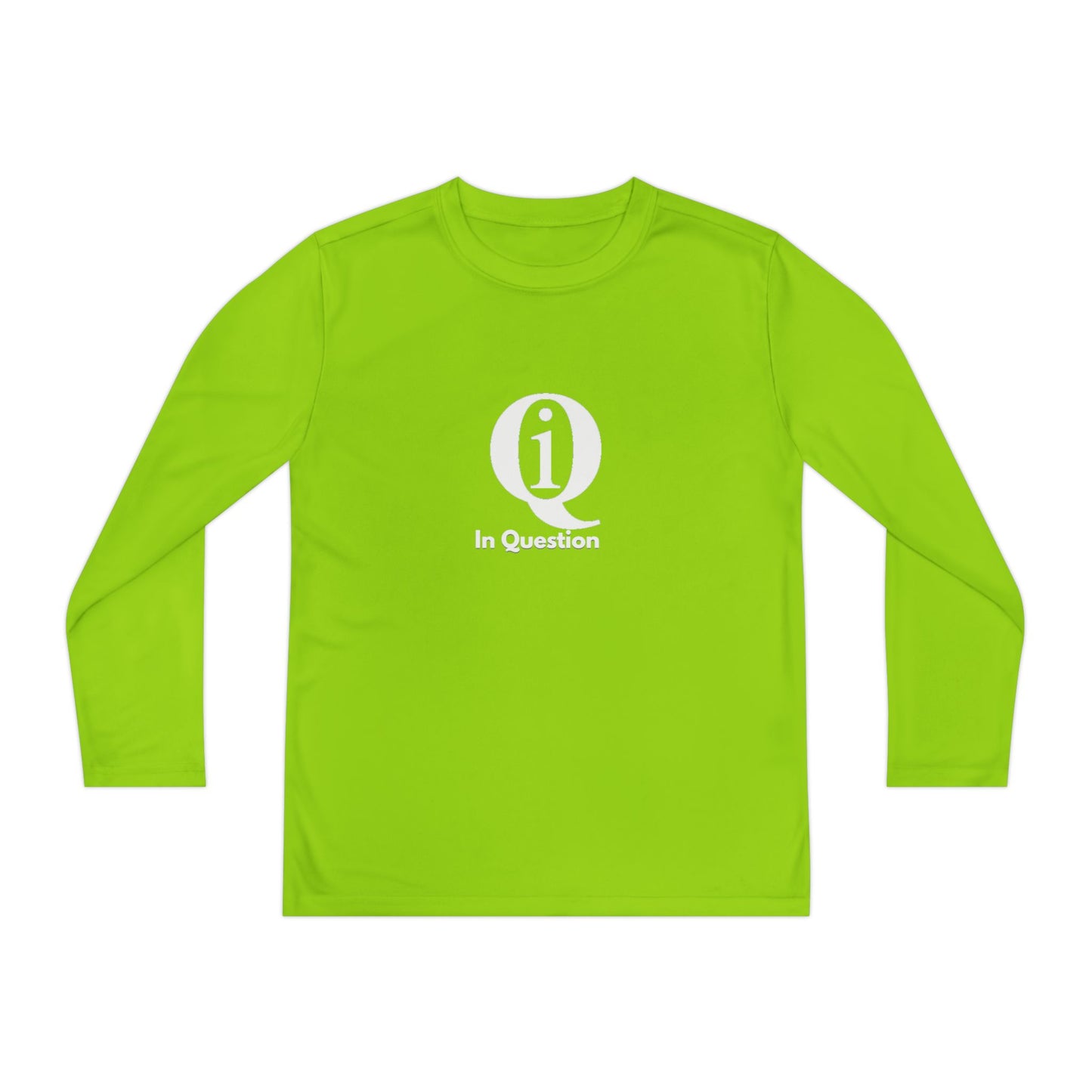 Youth Long Sleeve Athletic Tee with Laurel Design - Bright Orange Performance Shirt