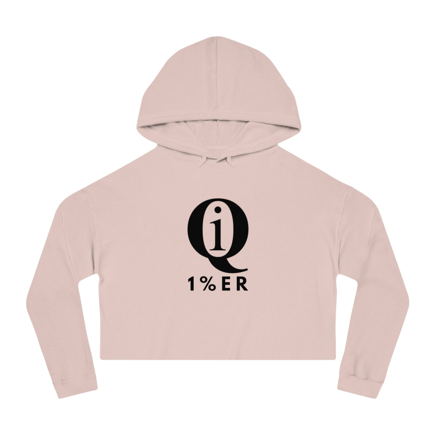 Women’s Cropped Hoodie with 'Q 1% ER' Design - Trendy & Stylish Casual Wear