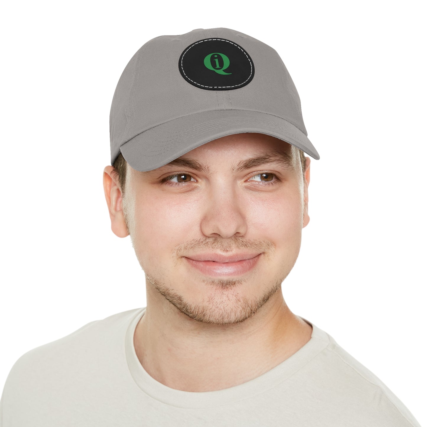 IQ Fashion | Dad Hat with Leather Patch (Round)