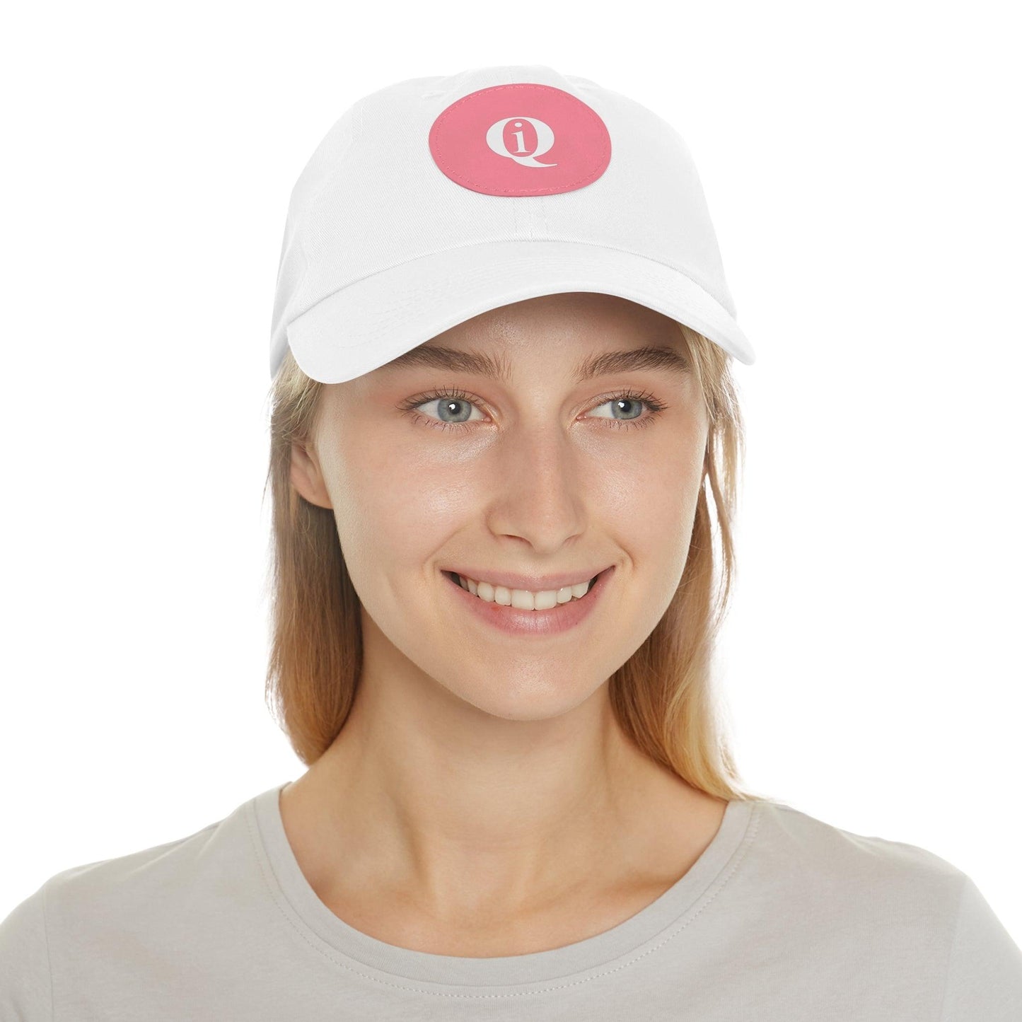 IQ Fashion | Dad Hat with Leather Patch (Round)