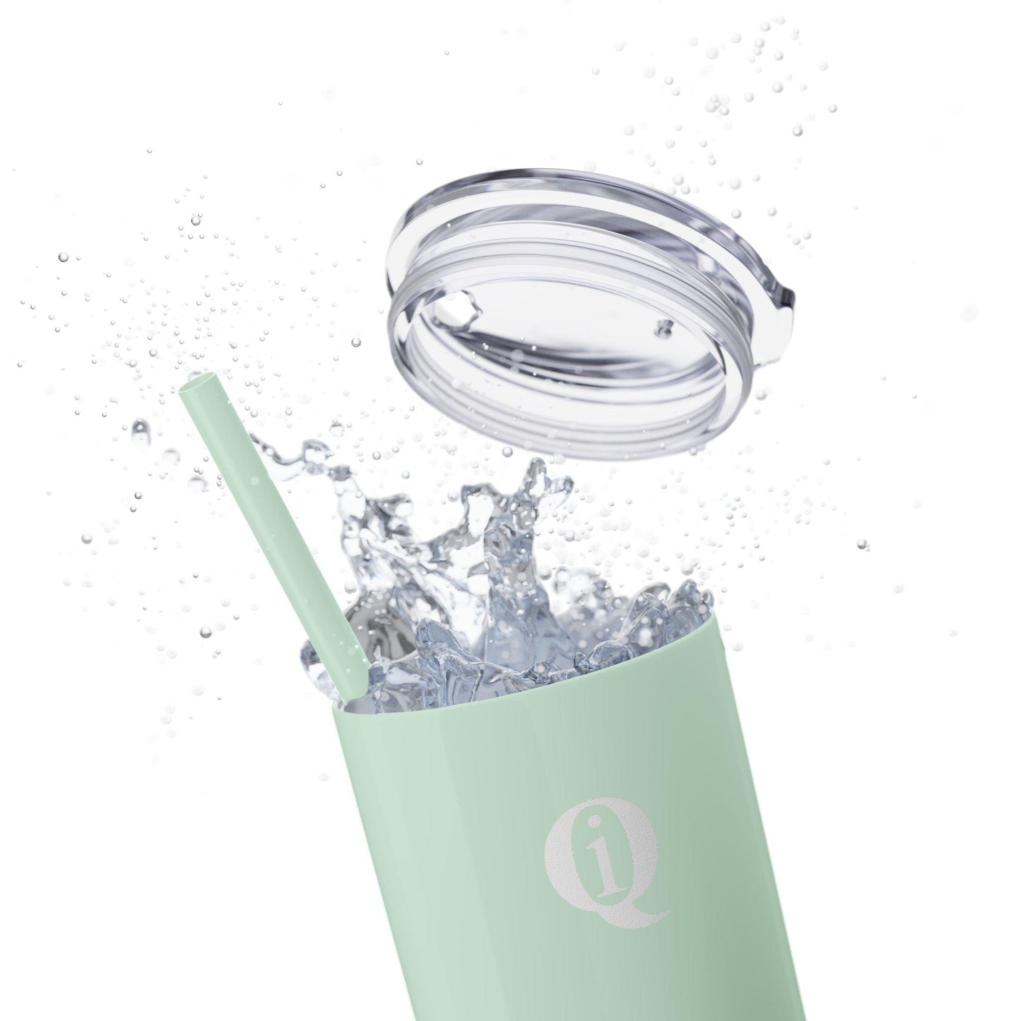 IQ Fashion | Skinny Tumbler with Straw, 20oz