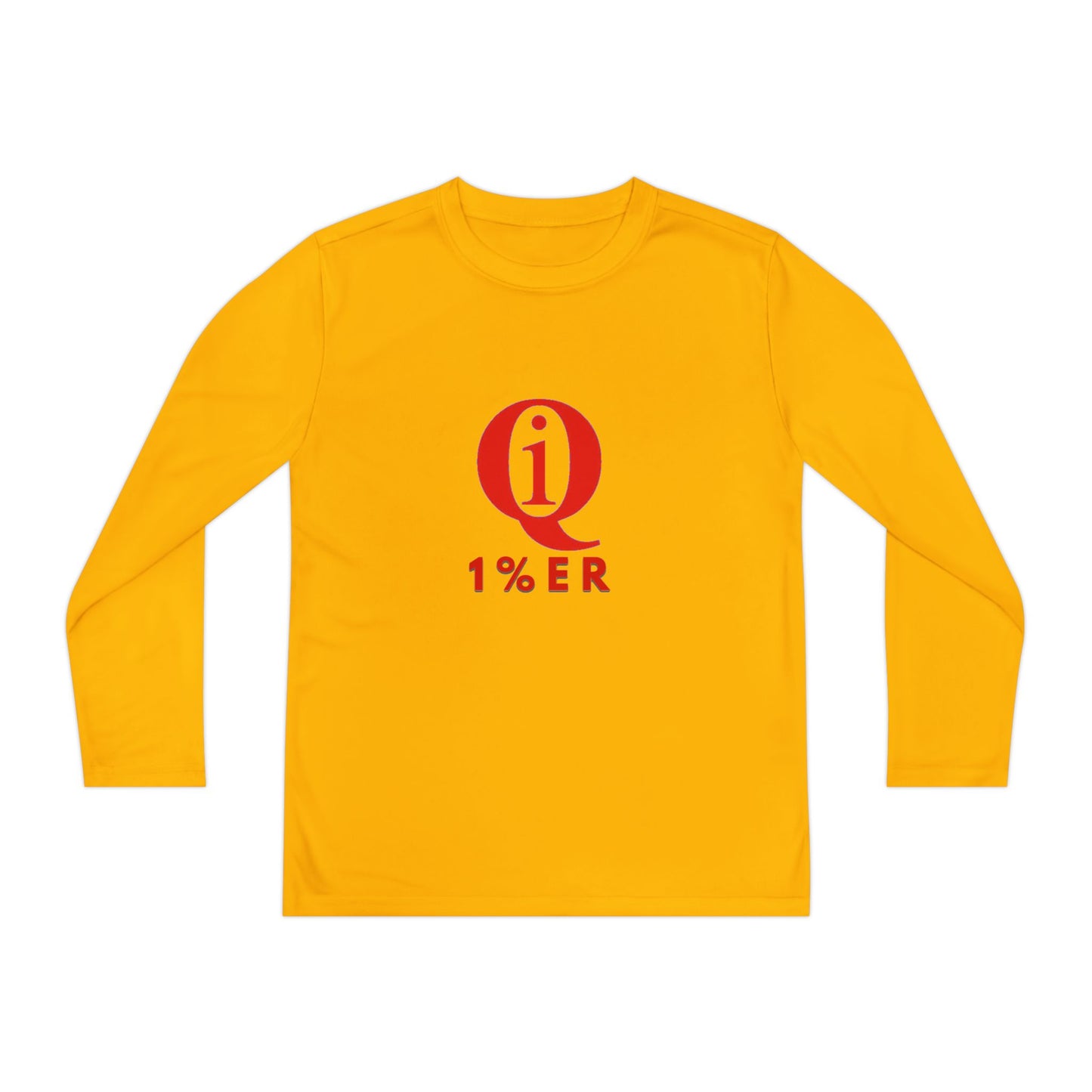 Youth Long Sleeve Athletic Tee with Laurel Design - Bright Orange Performance Shirt