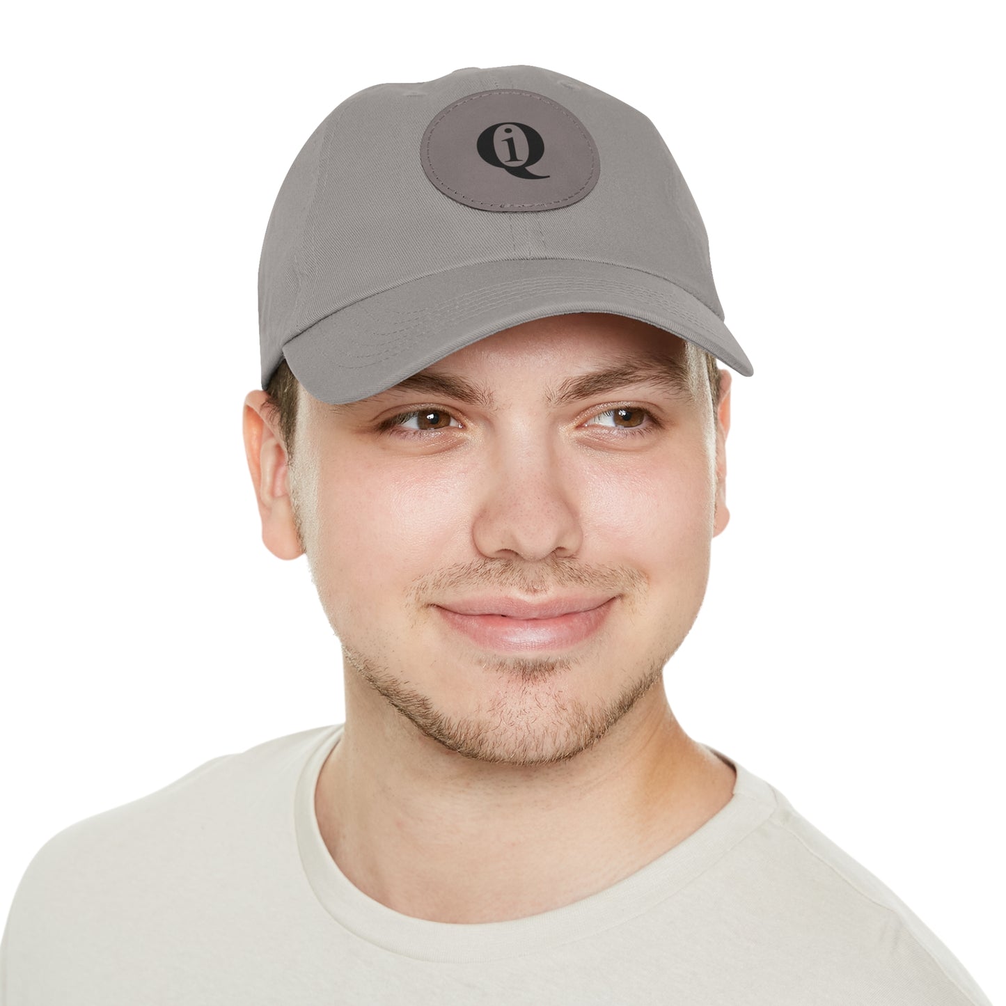 IQ Fashion | Dad Hat with Leather Patch (Round)