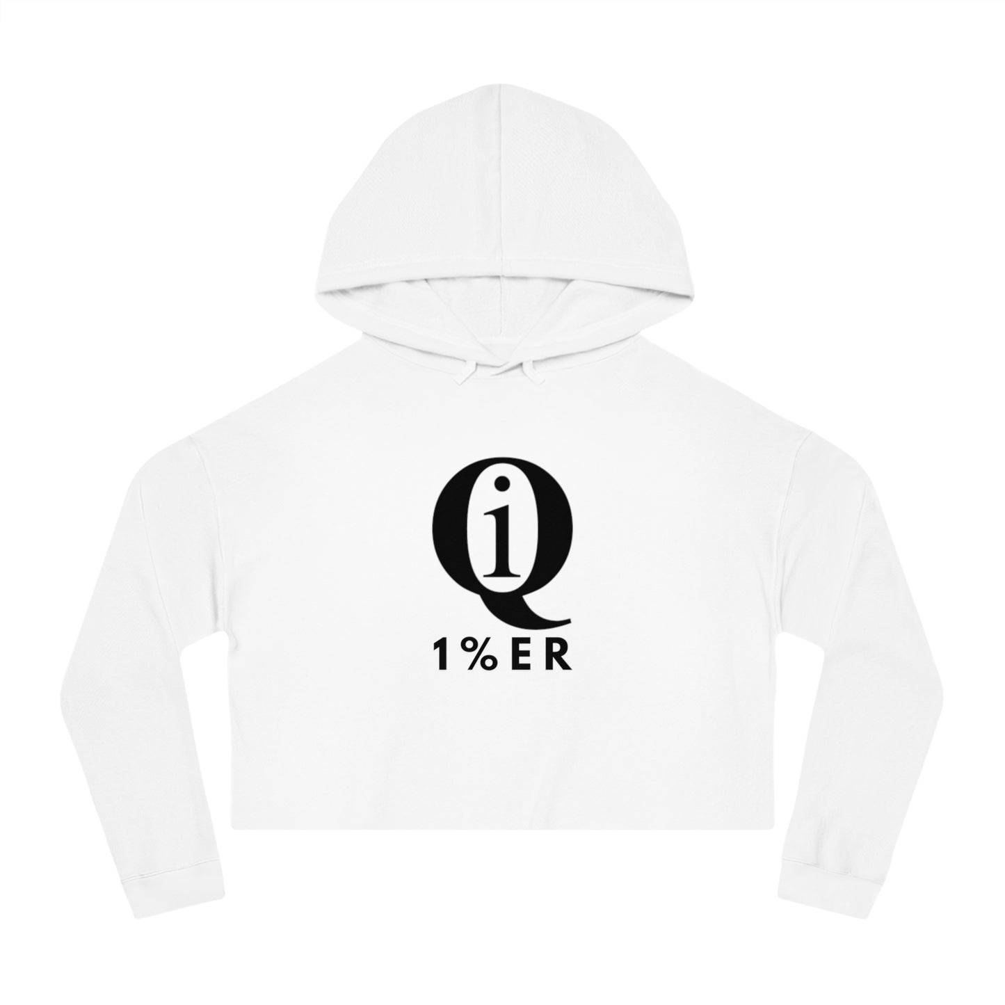 Women’s Cropped Hoodie with 'Q 1% ER' Design - Trendy & Stylish Casual Wear