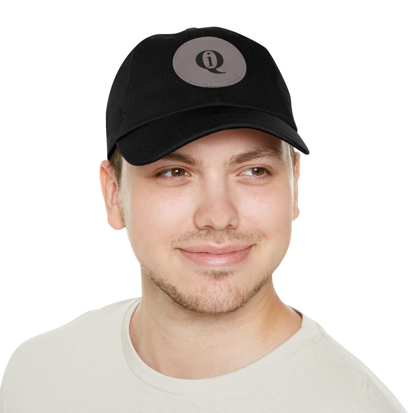 IQ Fashion | Dad Hat with Leather Patch (Round)