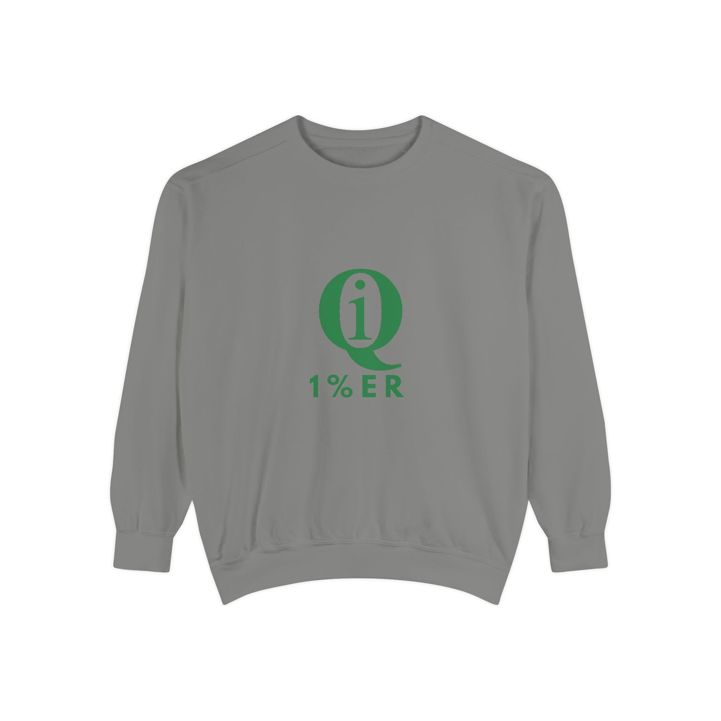 Unisex Garment-Dyed Sweatshirt with Green Laurel Design