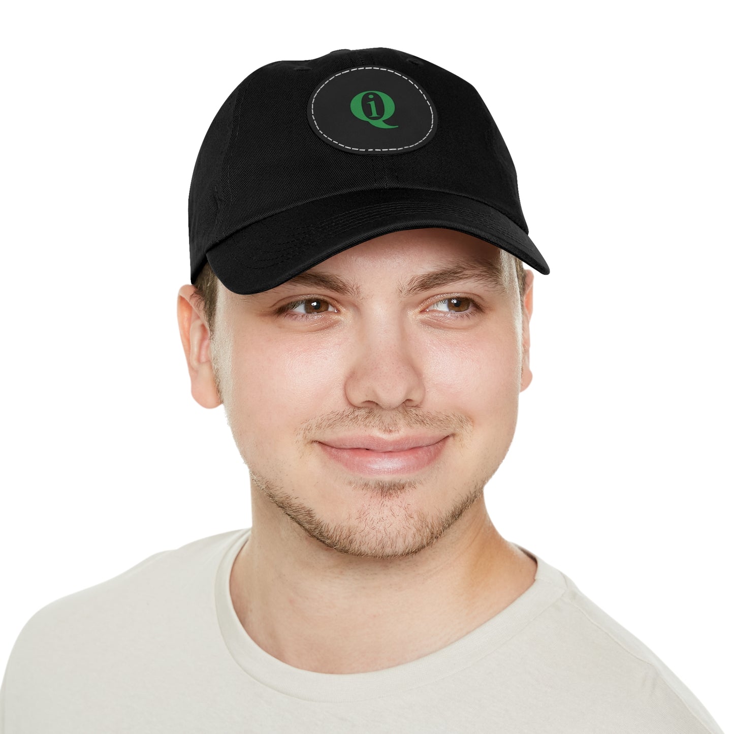 IQ Fashion | Dad Hat with Leather Patch (Round)