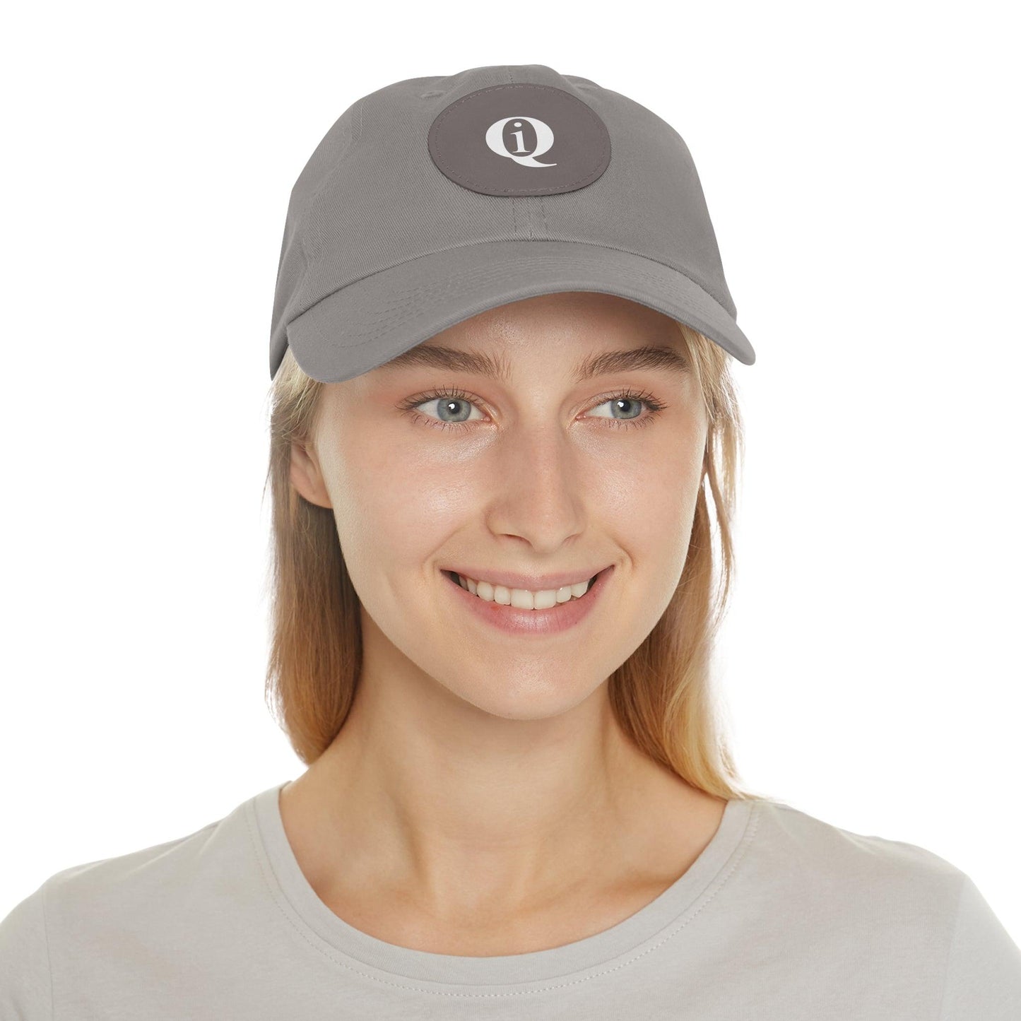 IQ Fashion | Dad Hat with Leather Patch (Round)