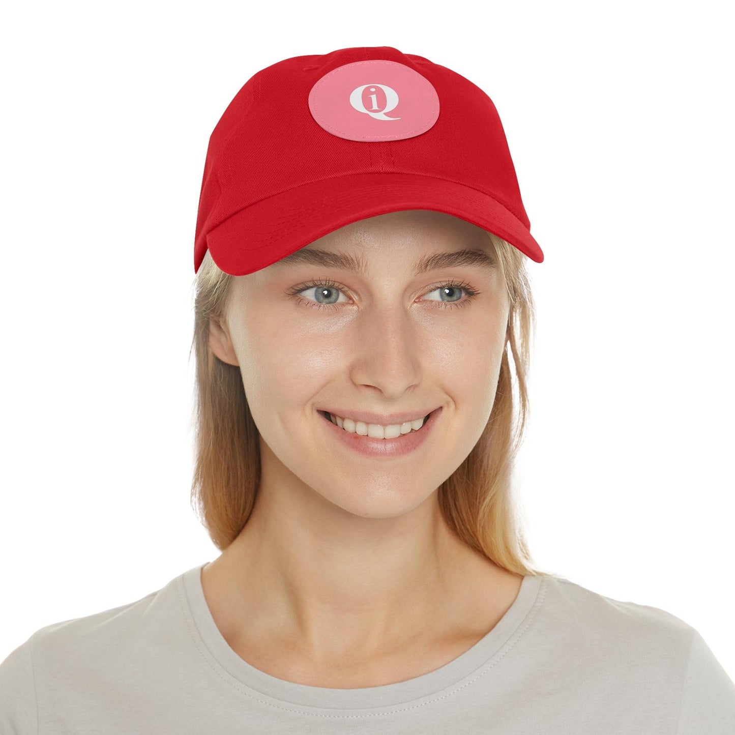 IQ Fashion | Dad Hat with Leather Patch (Round)