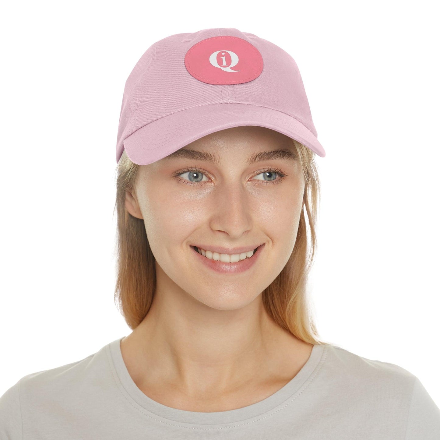 IQ Fashion | Dad Hat with Leather Patch (Round)