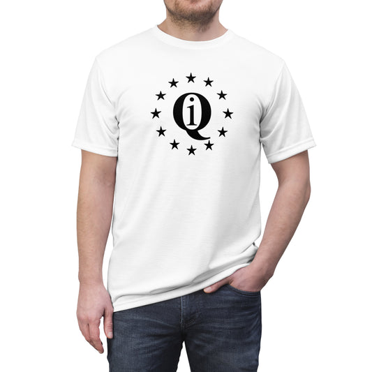 Stylish Unisex Cut & Sew Tee with Graphic Stars and Info Icon