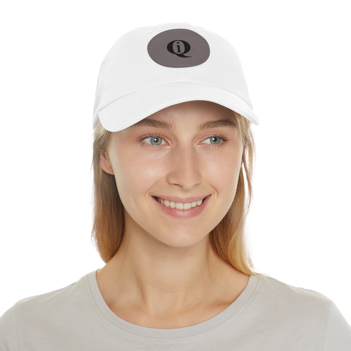 IQ Fashion | Dad Hat with Leather Patch (Round)