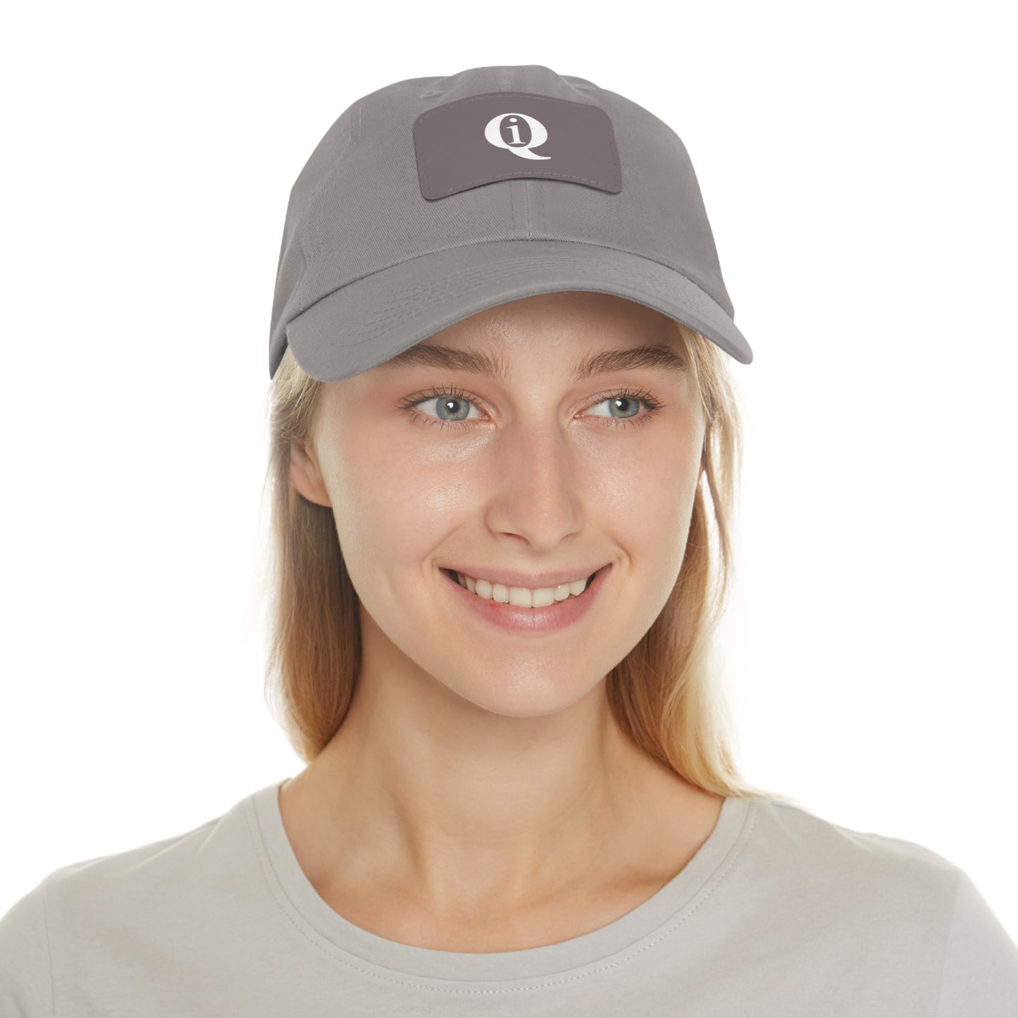 IQ Fashion | Dad Hat with Leather Patch (Rectangle)