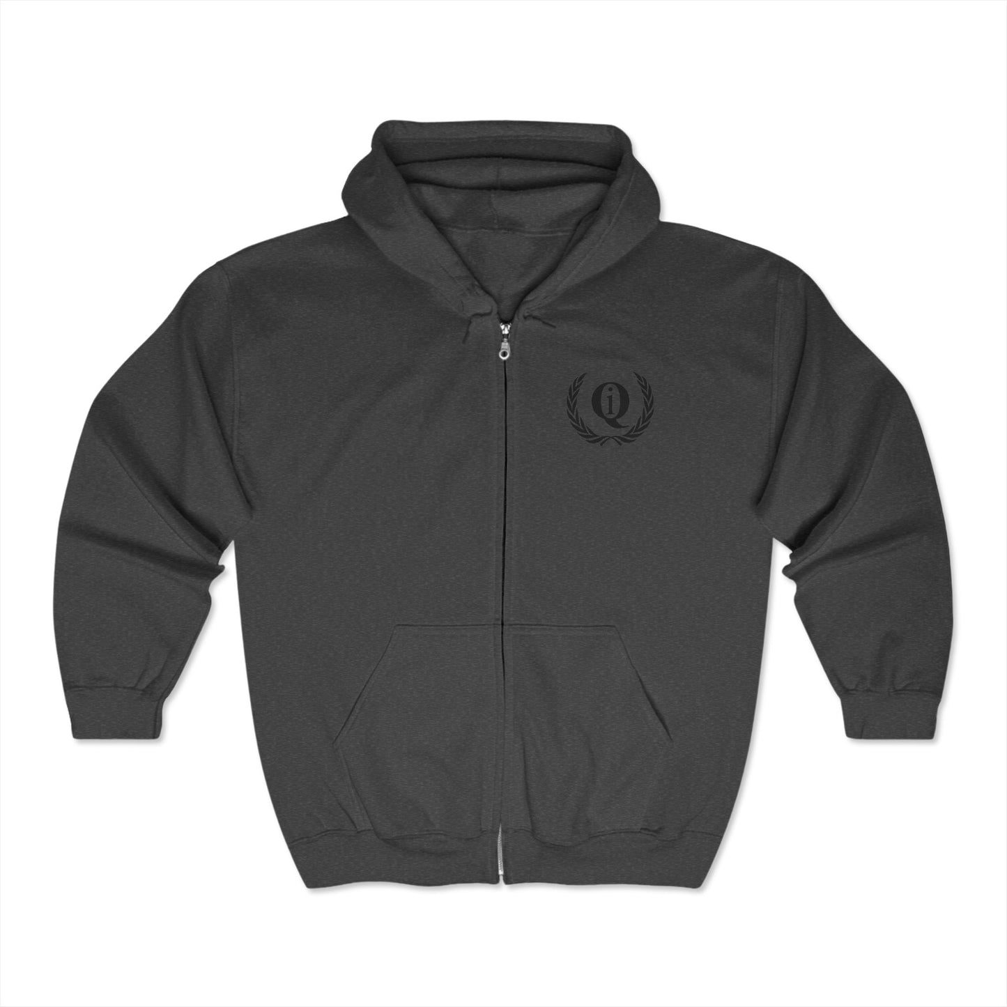 Unisex Full Zip Hoodie with Laurel Wreath - Cozy & Stylish