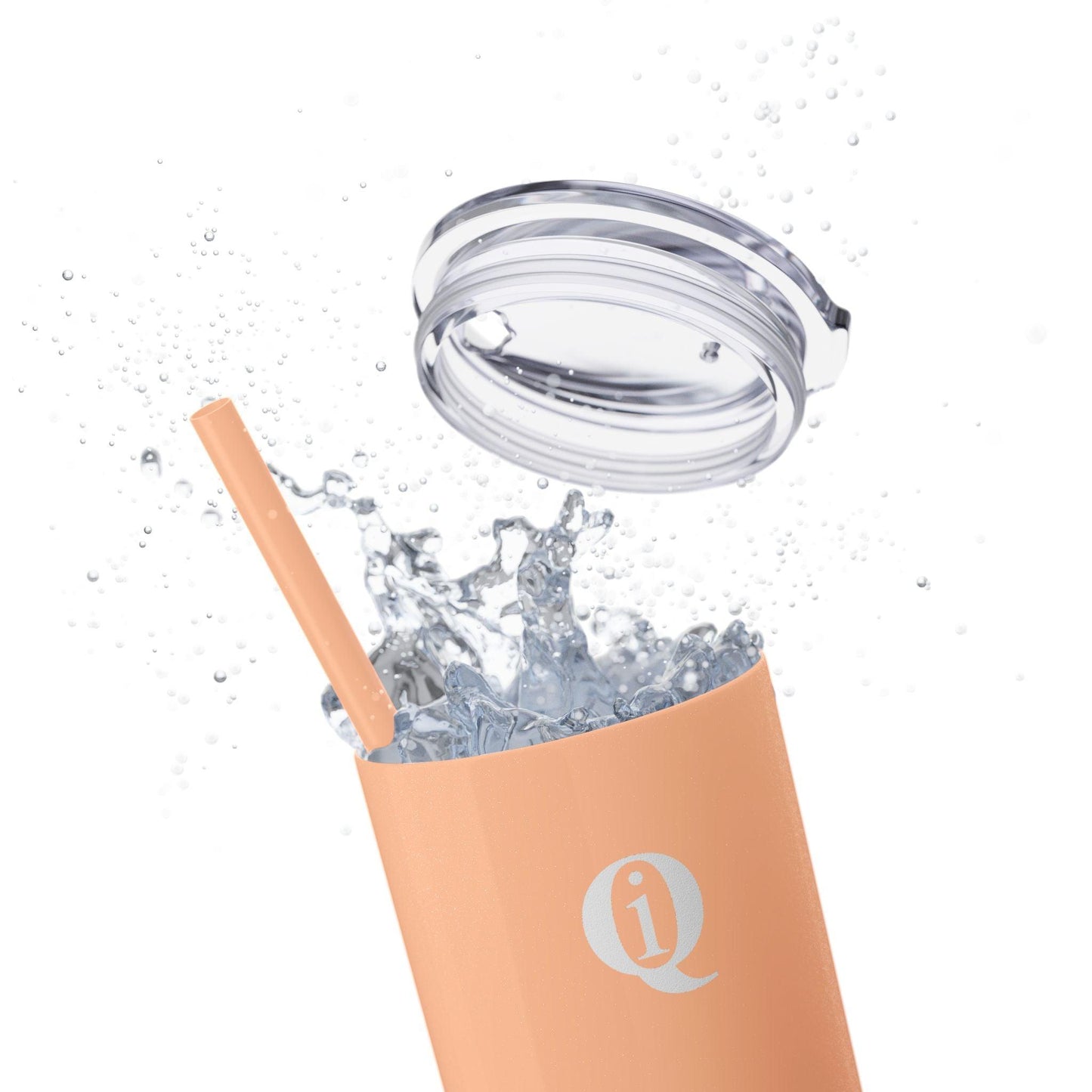 IQ Fashion | Skinny Tumbler with Straw, 20oz