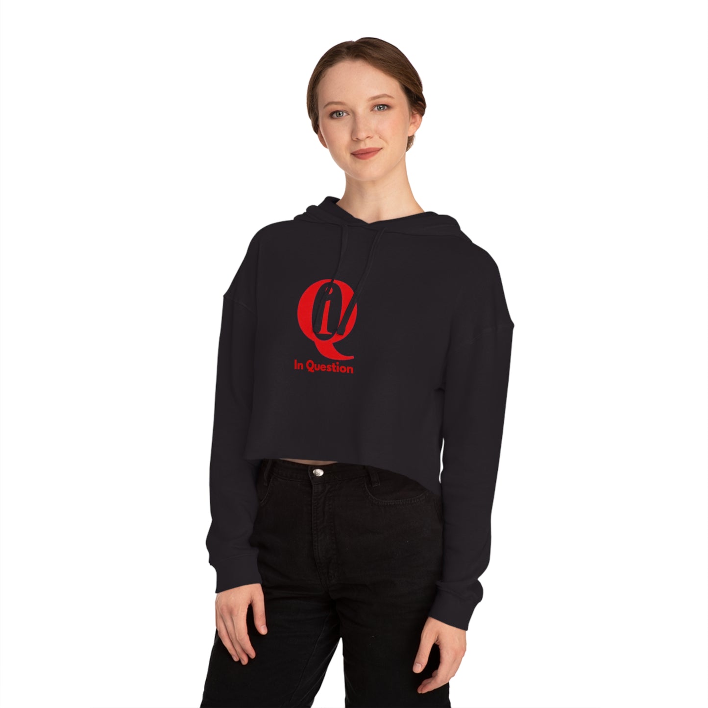 Women’s Cropped Hoodie with 'Q 1% ER' Design - Trendy & Stylish Casual Wear