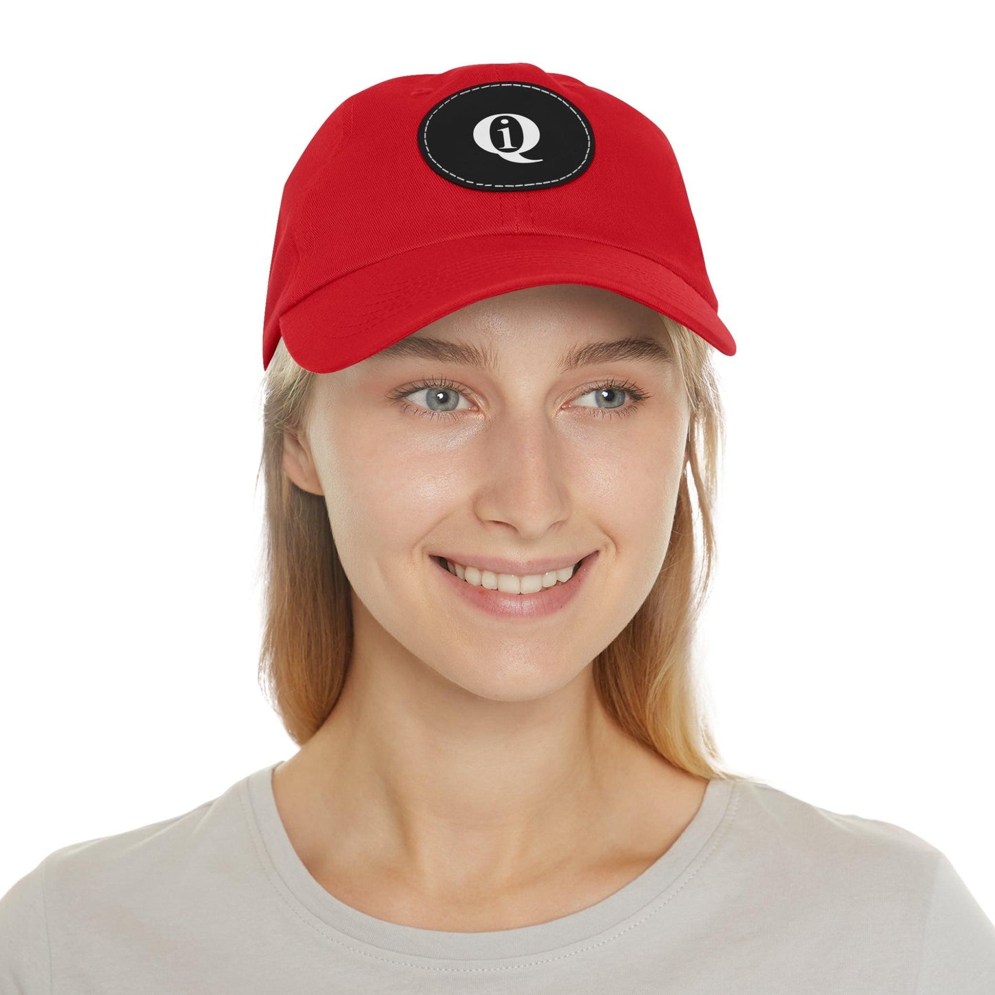 IQ Fashion | Dad Hat with Leather Patch (Round)