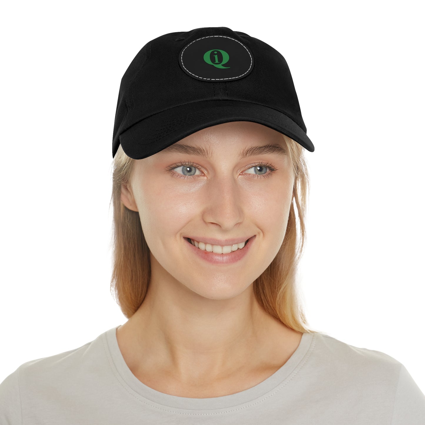 IQ Fashion | Dad Hat with Leather Patch (Round)