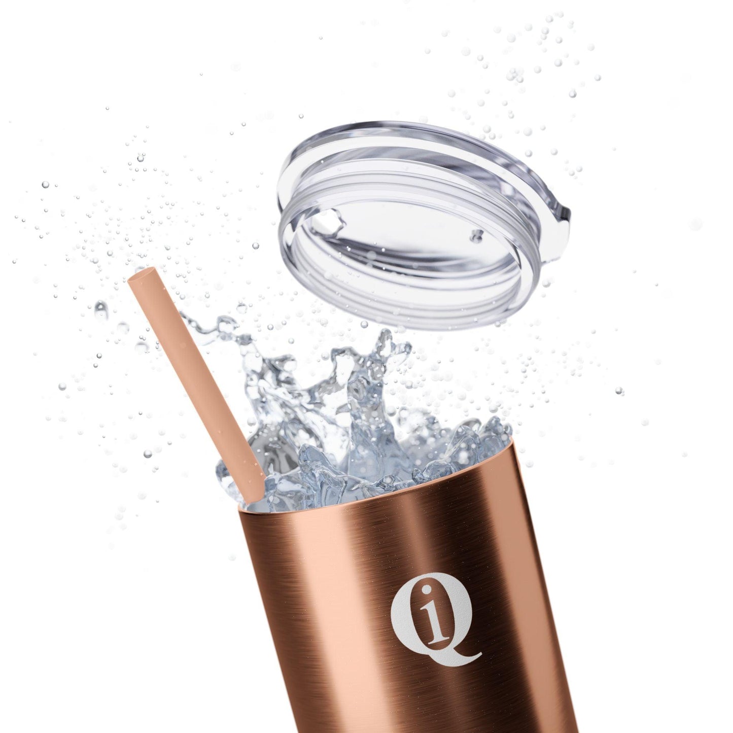 IQ Fashion | Skinny Tumbler with Straw, 20oz