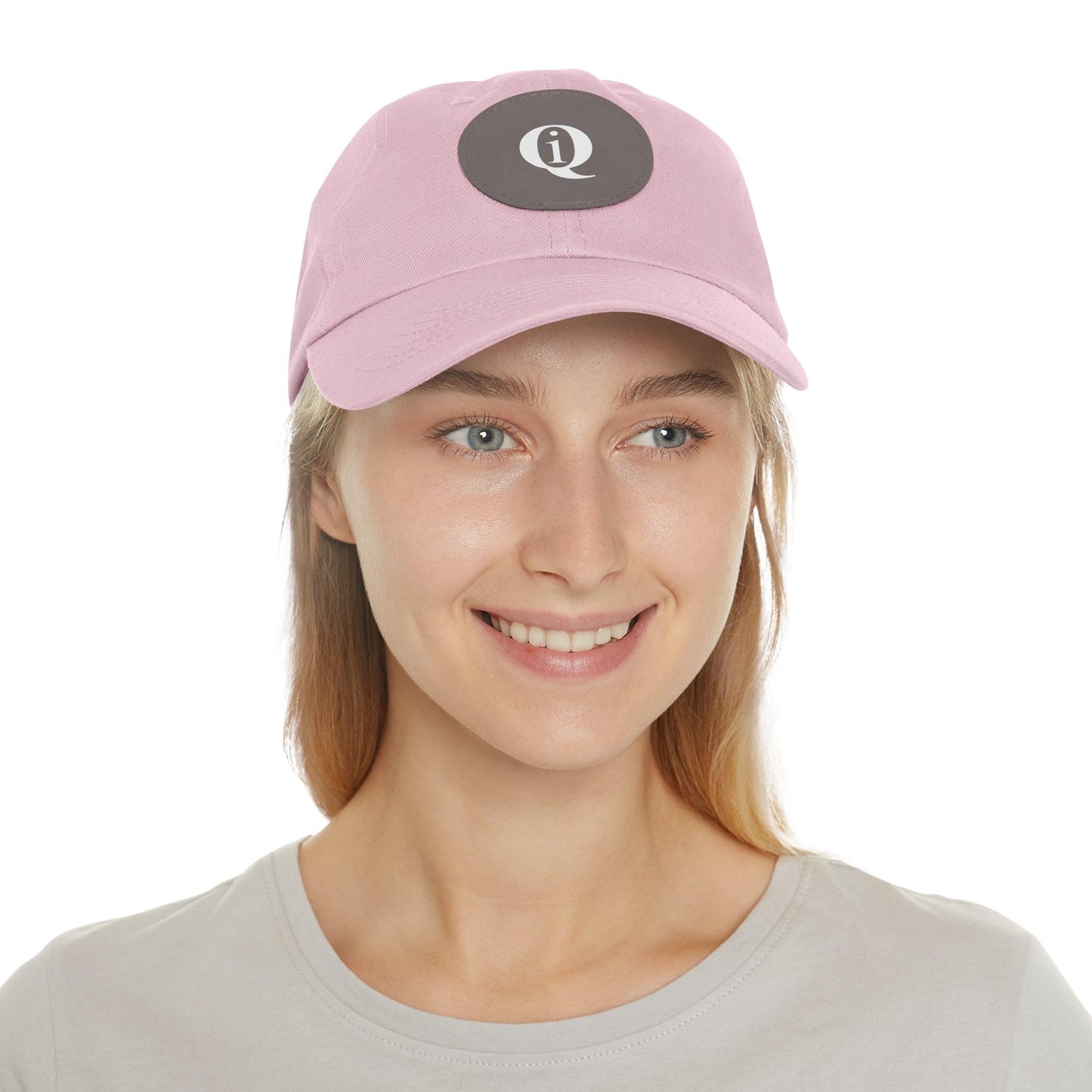 IQ Fashion | Dad Hat with Leather Patch (Round)